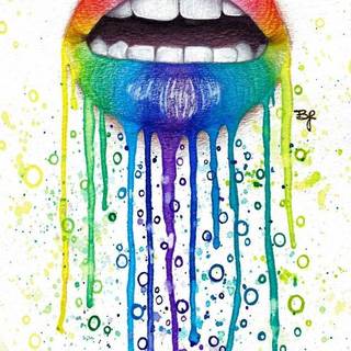 Rainbow lips wallpaper