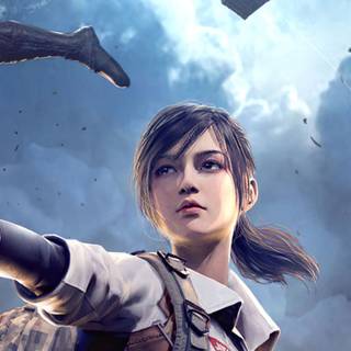 Blue gamer girl wallpaper