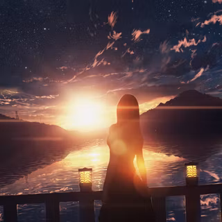 Ocean sky view anime wallpaper