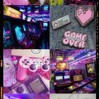 Gamer girl pink wallpaper