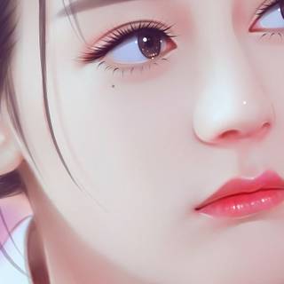 Cartoon Asian girl wallpaper