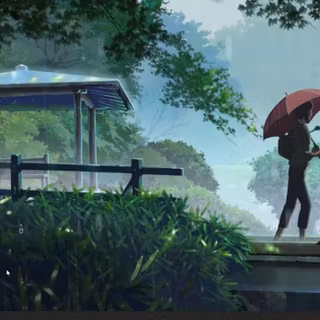 Anime rain PC wallpaper