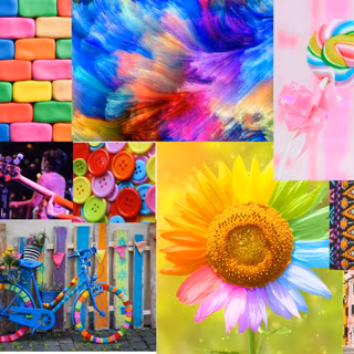 Rainbow collage computer wallpaper