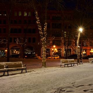 Winter city road wallpaper