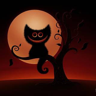 Cute Halloween cat wallpaper