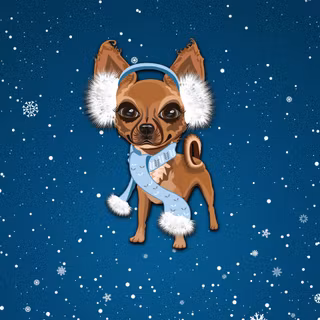Cartoon winter dog wallpaper