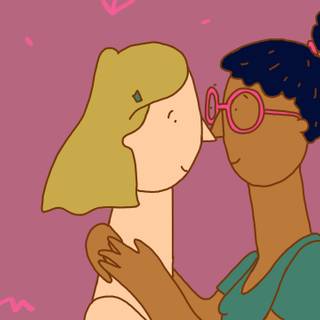 Two girls kissing wallpaper