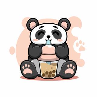 Panda drinking boba wallpaper