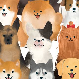 Puppy drawing wallpaper