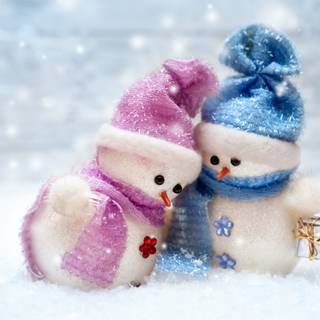 Cute winter snowman wallpaper
