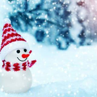 Cute winter snowman wallpaper