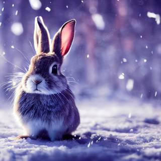 Rabbit winter wallpaper