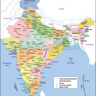 Physical map of India wallpaper