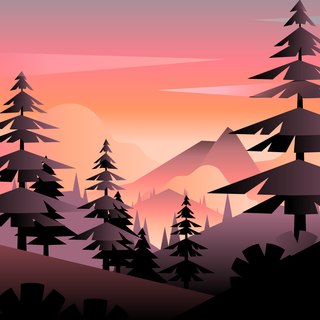 Forest landscape minimal wallpaper