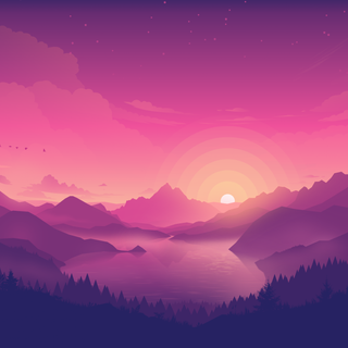 Forest landscape minimal wallpaper