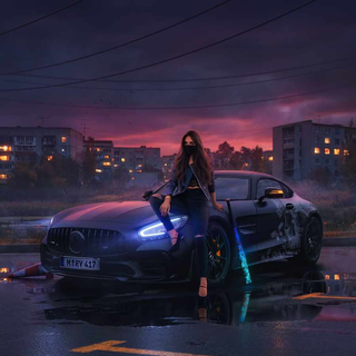 Girl car phone wallpaper