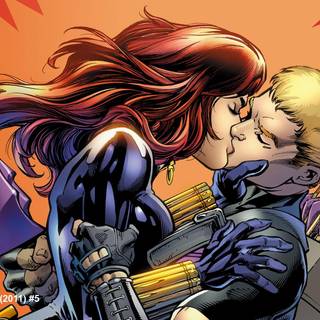 Black Widow and Hawkeye wallpaper