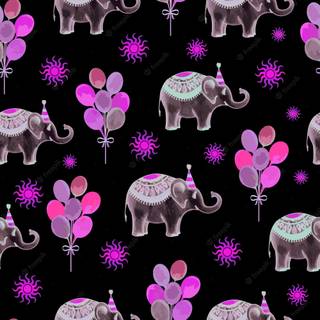 Pink elephant wallpaper