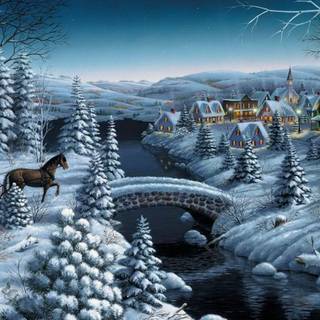 Winter painting season wallpaper