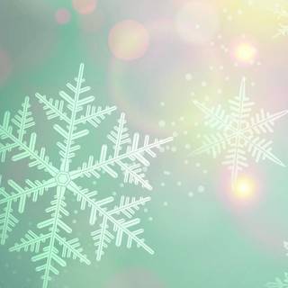 Green Christmas snowflakes wallpaper