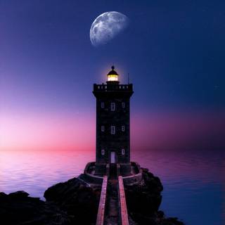 Lighthouse night wallpaper