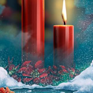 Christmas candle phone wallpaper