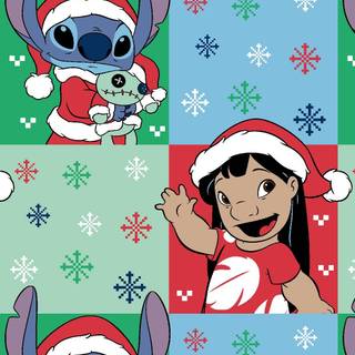 Stitch Christmas cute wallpaper