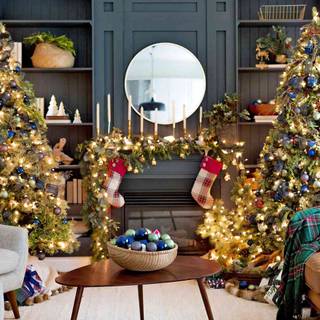 Christmas ornament turquoise wallpaper