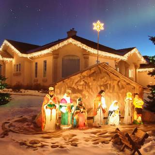 Christmas outdoor scenes wallpaper