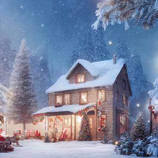 Christmas outdoor scenes wallpaper