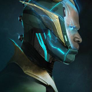 Electro yellow suit wallpaper