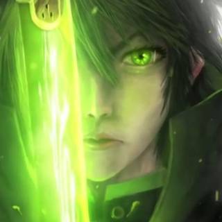Dark green anime wallpaper