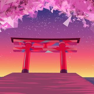 Japanese gate wallpaper
