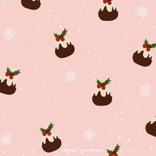 Pink preppy Christmas wallpaper