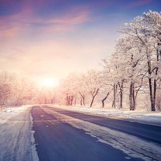 Winter road snow wallpaper