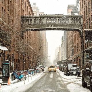 New York winter HD wallpaper