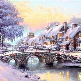 Christmas village desktop wallpaper