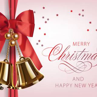 Golden Christmas bells wallpaper