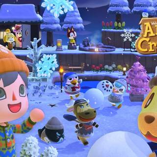 Animal Crossing Christmas wallpaper