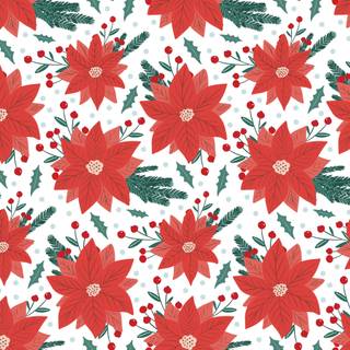 Cute Christmas flowers wallpaper