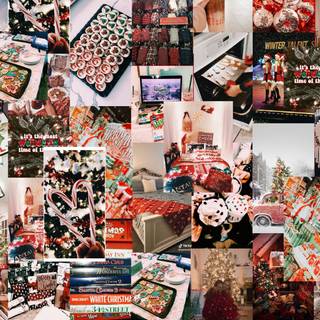 Preppy Christmas laptop wallpaper