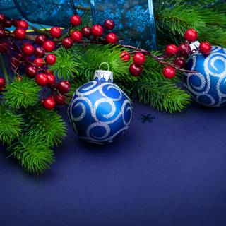 Christmas blue and red wallpaper