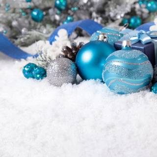 Teal and silver Christmas wallpaper