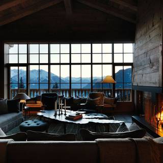 Fireplace interior winter wallpaper