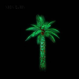 Christmas lights on palm tree wallpaper