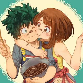 Uraraka and Deku wallpaper