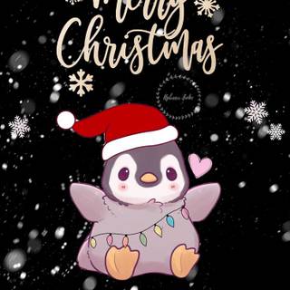 Christmas penguin wallpaper