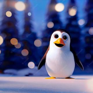 Christmas penguin wallpaper