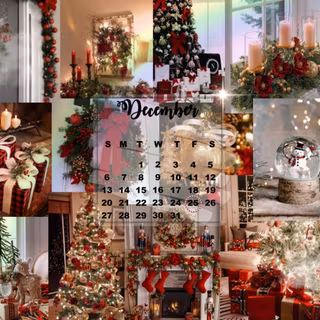 Mood board Christmas wallpaper