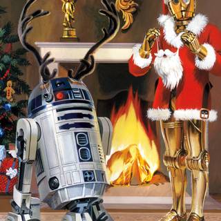 Star Wars Christmas cartoon wallpaper
